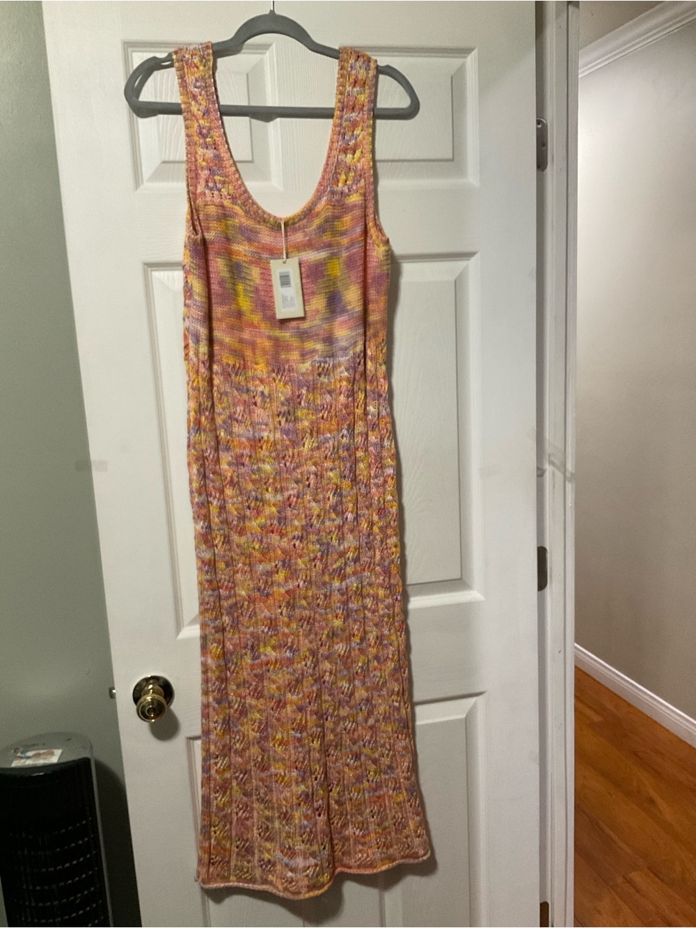 Ramy Brook Multicolor Knit Maxi Dress in Pink, Yellow and Purple
